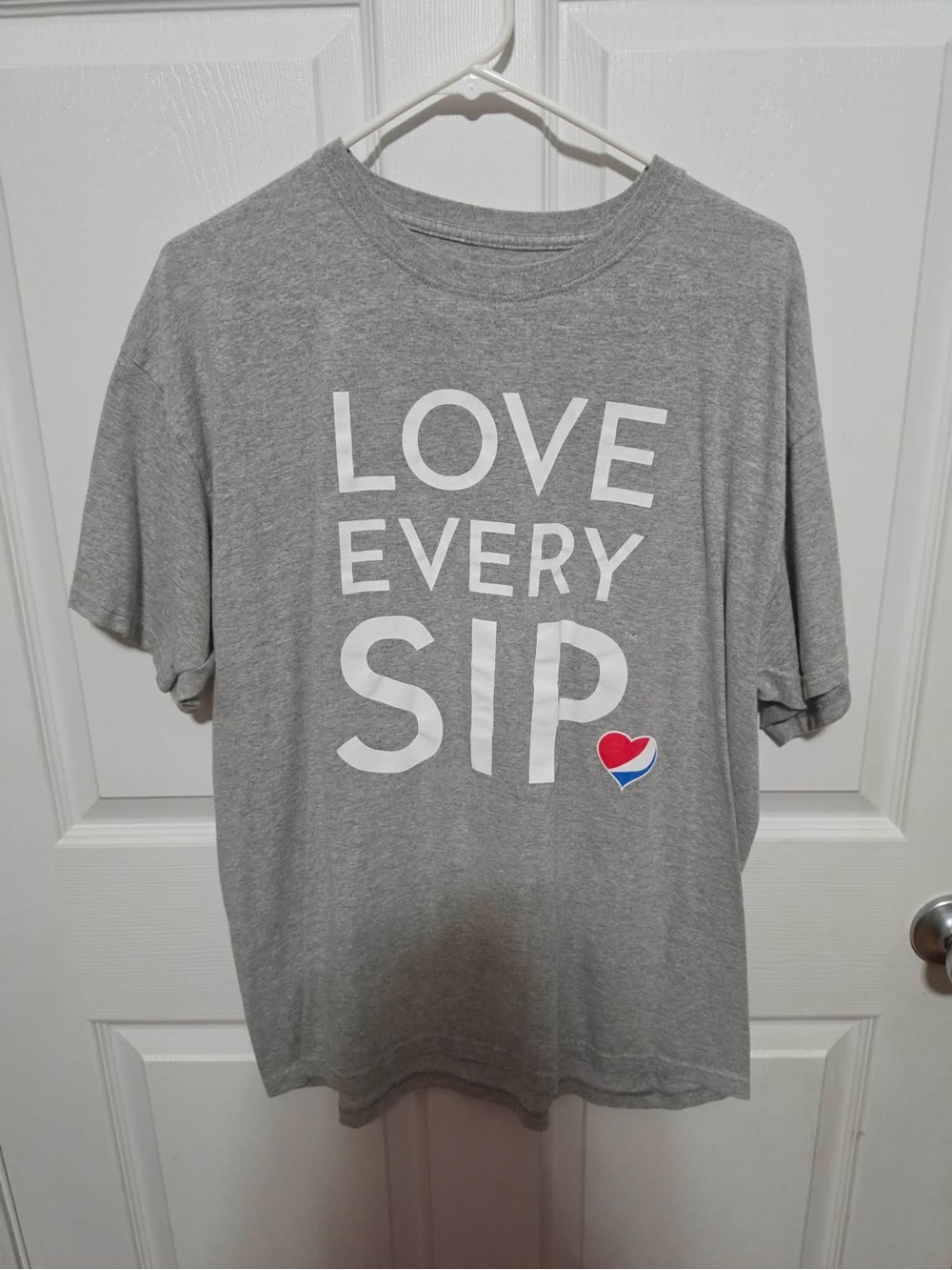 Port and Company Gray "Love Every Sip" Graphic Tee with Heart Accent